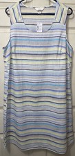 CJ Banks Striped Linen Sleeveless Dress Sz 14 NWT