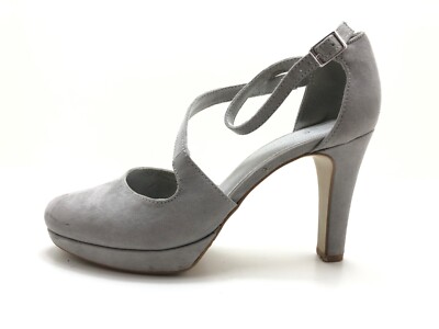 Damen Sandale Sandalette Pantolette Grau 38 (UK