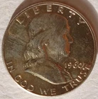 1960p UNC Silver FRANKLIN 1/2$ NICE WHITE COIN