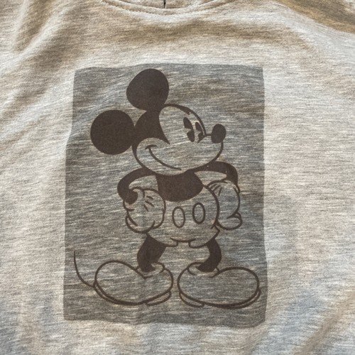 Disney Mickey Mouse Gray Fleece Short Hoodie Sweatshirt Youth/Teen Small (B13) - Picture 2 of 4