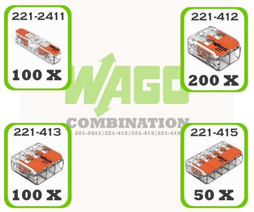 WAGO Connectors 221 Series Combination Set I 221-2411 221-412 221-413 221-415 I - Picture 20 of 23