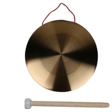 Traditional Copper Warning Gong Percussion Instrument with Mallet for Musical