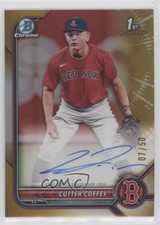 2022 Bowman Draft Chrome Pick Gold Refractor 7/50 Cutter Coffey #CDA-CC Auto 5h0