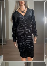Samtkleid # edle # Gr. 38 # gerafft # Schwarz # sexy Vintage # UNIKAT 