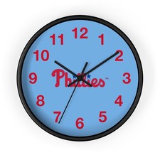 Phillies Script Logo Wall Clock | Baseball Team Decor