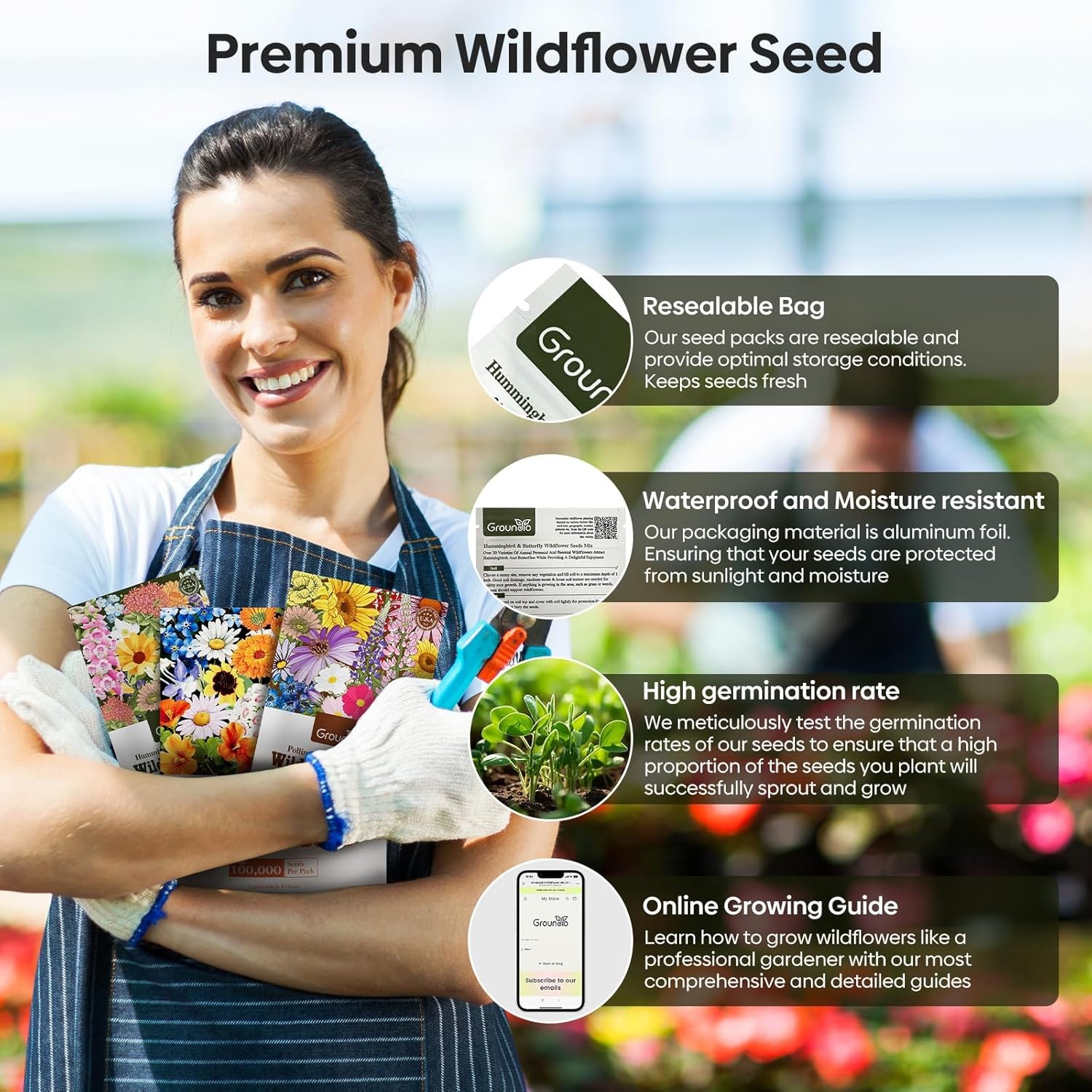 Wildflower Seeds Hummingbird Butterfly Mix 1 oz No Colorful Flowers