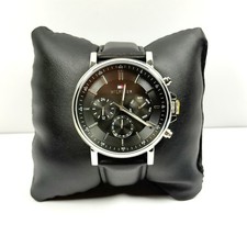 Tommy Hilfiger Tyson Black Leather Black Dial Model 1710586 Men  s Watch