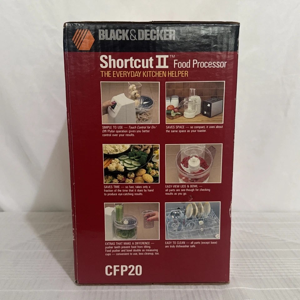 Black & Decker Shortcut II Food Processor CFP20 VINTAGE 1987 BRAND NEW SEALED - Image 4 of 4
