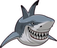 Stickertalk Great White Shark Vinyl Sticker 6 Inches By 5 Inches Stickertalk Great White Shark Vinyl Sticker 6 Inches By 5 Inches