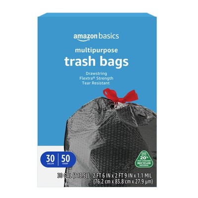 Retailer Basics 30 Gallon Flextra Strength Multipurpose Drawstring Trash Bags 20
