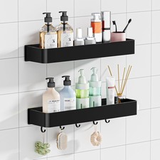 Adhesive Shower Caddy,Rustproof Shower Shelve with Large Capacity,Quick-Dry M...