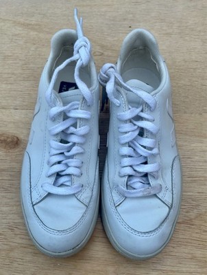 VEJA Esplar Logo Leather Metallica Shoes Sneaker Women Extra White SIZE EU 36