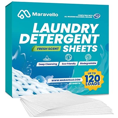 Laundry Detergent Sheets Fresh Scent: Hypoallergenic Laundry Soap -Eco-friend...
