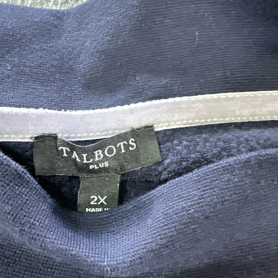 Talbots Plus 女式模拟领雪花 3/4 袖运动衫尺寸 2X — 第 2/4 张图片
