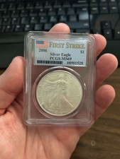 2006 Silver American Eagle Graded by PCGS as MS69 First Strike