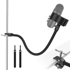 Gooseneck Microphone Stand with Clamp, Flexible 19'' Boom Arm Mic Mount for D...