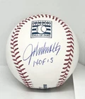 John Smoltz Braves signed HOF Logo Baseball W/ HOF Inscription Beckett Witnessed