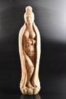 U7378: Japanese Stone jade/jewels Kannon-shaped STATUE Buddhist art