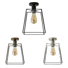 Flush Ceiling Light Fitting Glass Lampshade Living Room Bedroom Lights Pendant