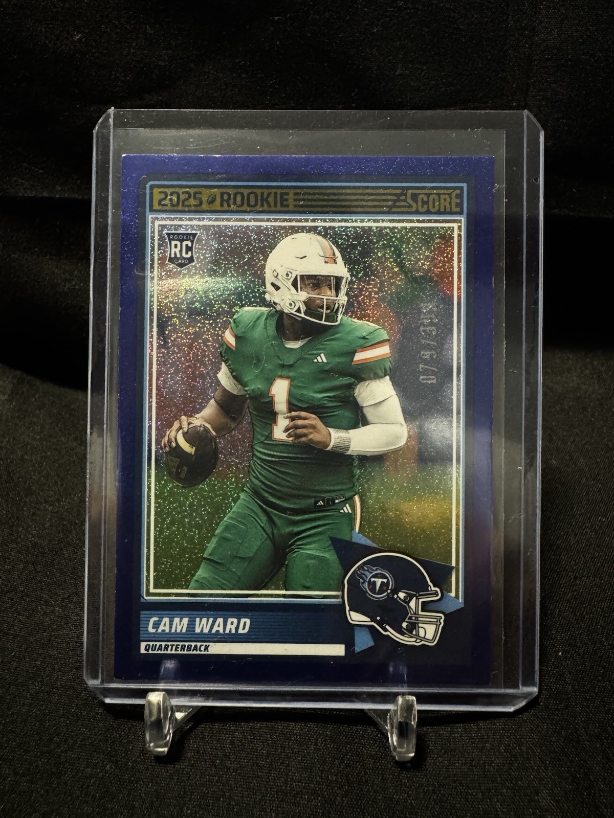 2025 Panini Score - Cam Ward Blue Dots /399 #13 (RC) Tennessee Titans