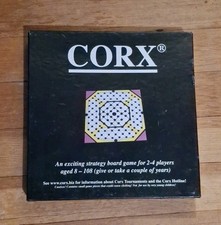 Corx Strategy Board Game 2003 2-4 Players 24 Corks/Dice/Rules/Board COMPLETE