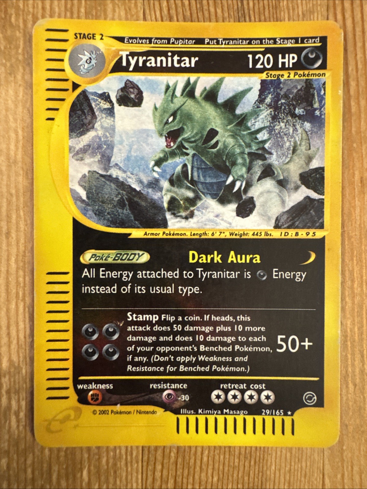 Tyranitar - 29/165 - Pokemon Expedition Reverse Holo Rare Card HP