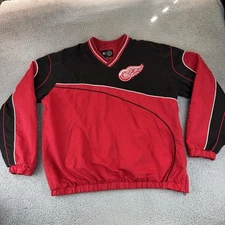 DETROIT RED WINGS VTG PULL OVER JACKET COAT HOCKEY NHL G-111 Xl RETRO RARE