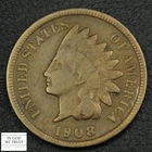 1908 S Indian Head Copper Cent 1C (Key Date San Francisco Mint!)