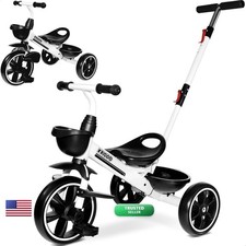 KRIDDO TC011 2-in-1 Toddler Tricycle with Push Handle 18M-5Y