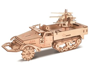 M16 Halbkettenfahrzeug - 3D Holzbausatz Flakpanzer Holz Steckpuzzle Holzpuzzle