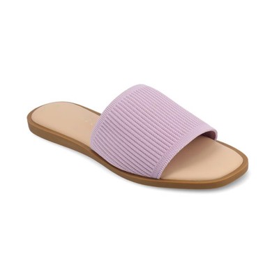 Women's Prisilla Single Band Slide Flat Sandals Lilac SZ 6.5