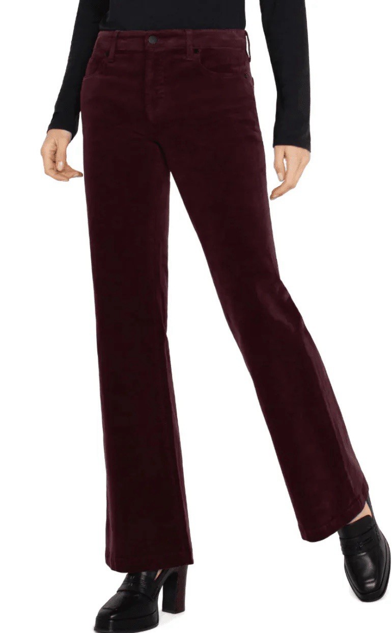 NWT Liverpool Corduroy Hannah Flare Pants – Blackberry – Orig. $109 – Size 16