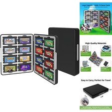 GBA Game Case Holds 16 Cartridges Portable Silicone Organizer Travel Friendly