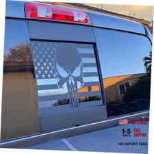 For Ford Ranger 2018-2026 Rear Middle Window Skull American Flag Decal Matte