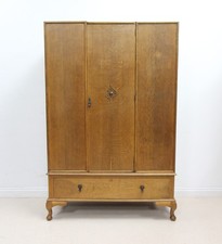 Vintage Art Deco Oak Wardrobe
