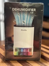 Ninesky Portable Dehumidifier With LED Lights - Quiet Operation - New