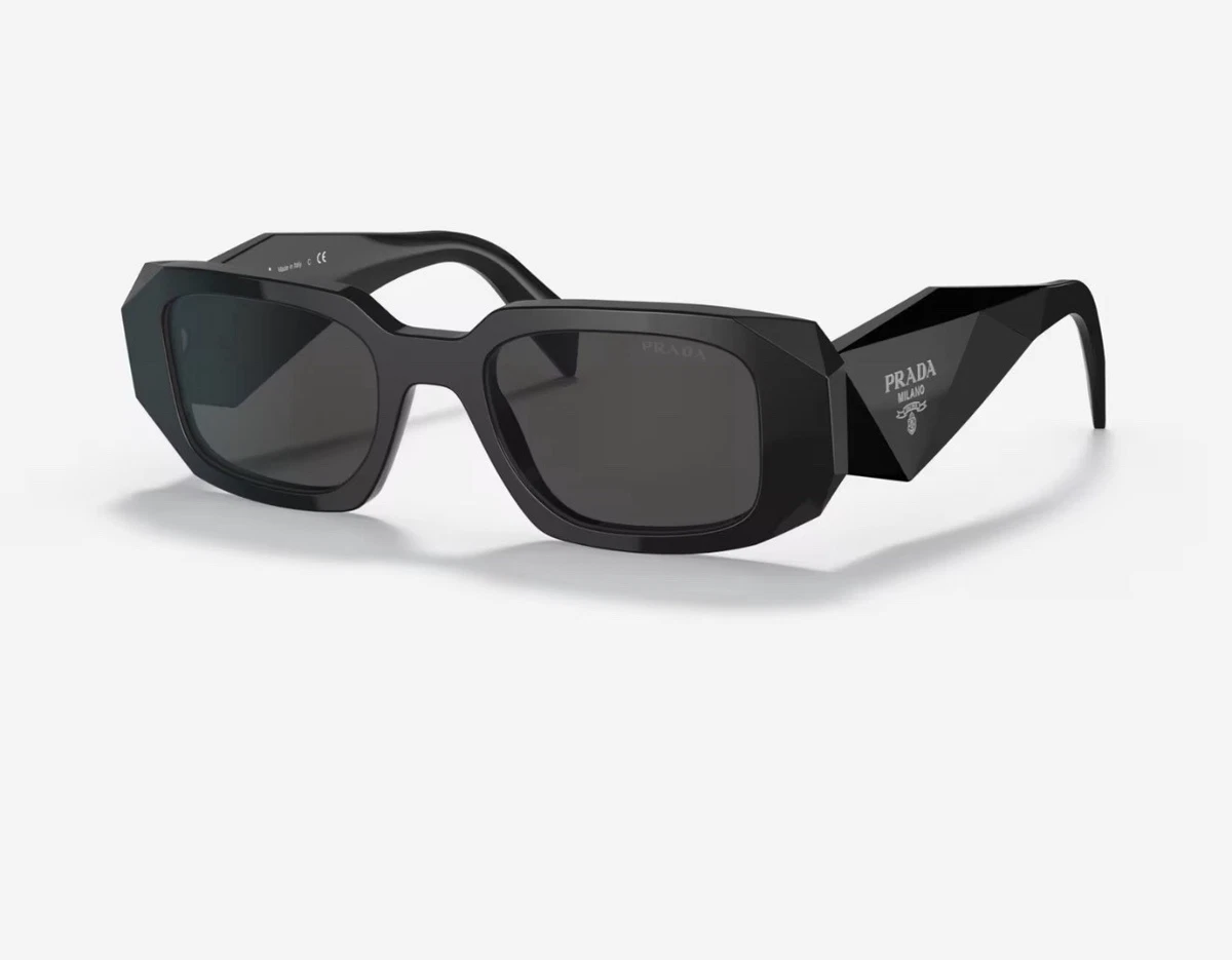 Prada Symbole Sunglasses Black Geometric Rectangular SPR 26Z 1AB-5S0 49-20 145 PRADA Geometric Sunglasses for Women for sale | eBay main image 3