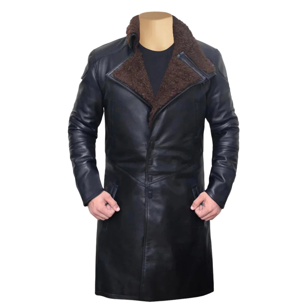 Ryan Gosling's Black Blade Runner 2049 Handmade Trench Coat image 3
