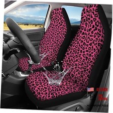 Print Car Seat Covers For Womenuniversal Bucket Front Seats Pink Leopard