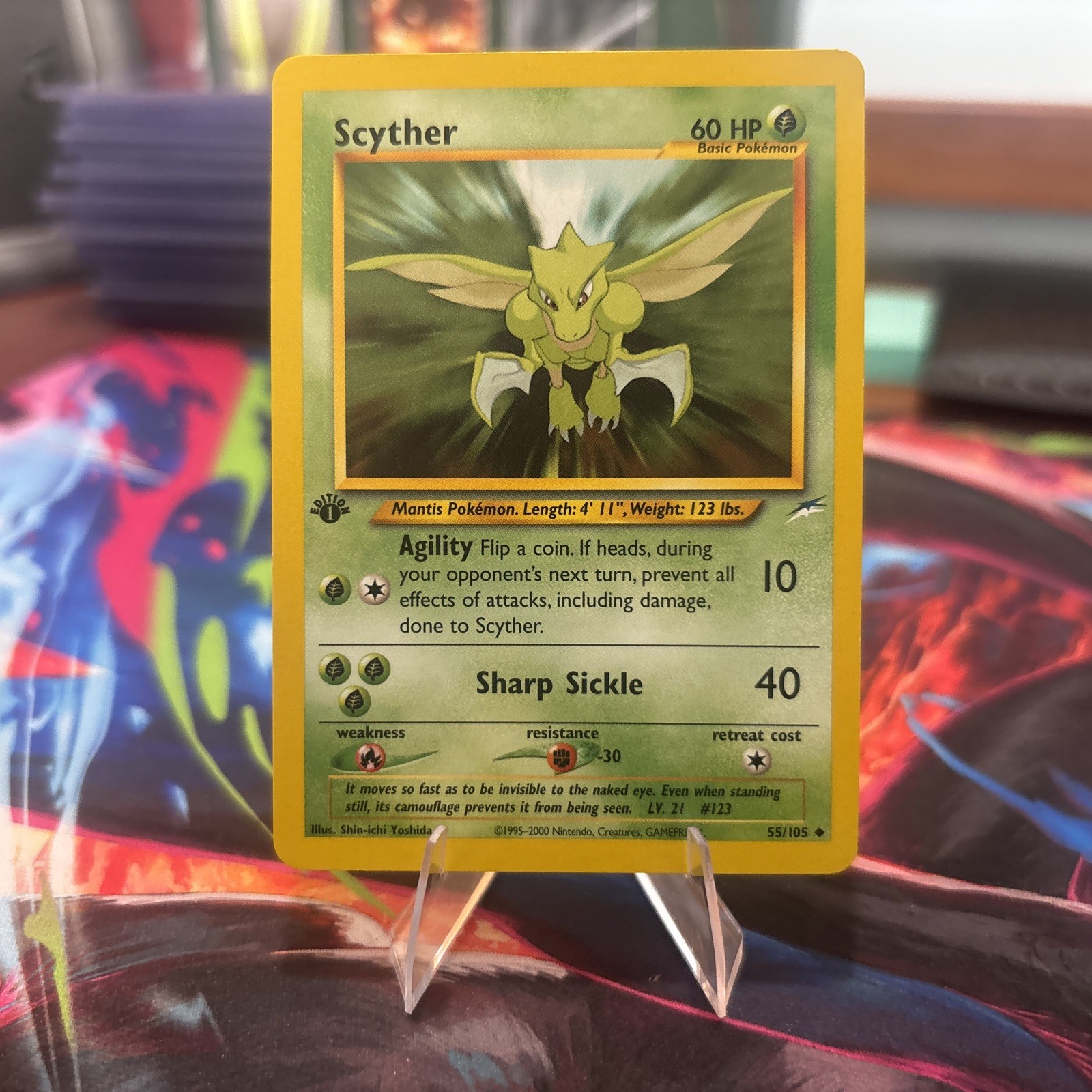 Scyther 55/105 Neo Destiny Pokemon LP 1st Edition 55/105