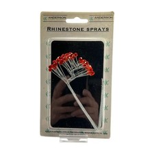 Orange Rhinestone Sprays Anderson Floral Products 12 Stems NIP Corsage Hairpiece