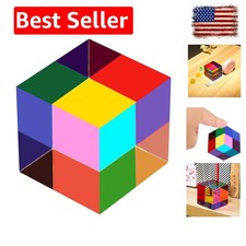 CMY Color Cube, 40mm Acrylic Prism, Educational Toys for Kids  1.6 inch, Cya...