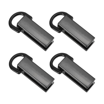 4 Stück Taschenbinder Clip Metallic dunkelgrau