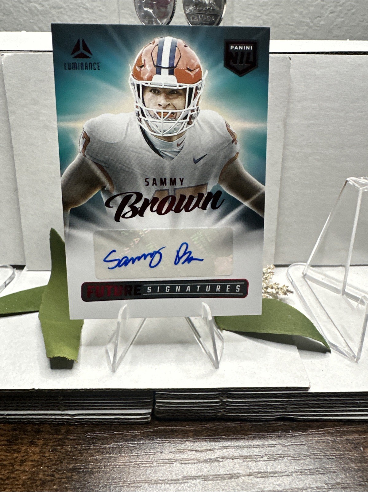 2025 Panini Luminance Sammy Brown NIL Future Signatures Red Foil Auto Clemson