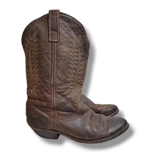 Laredo Women’s Cowboy Boots 8.5 Brown Leather Western Shorty Mid Calf Pull On