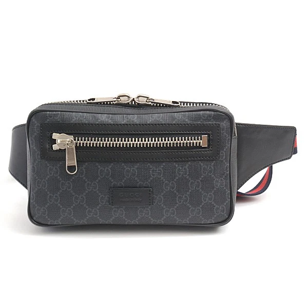 Gucci Bag Homme s GG Supreme Ceinture Sac Taille Noir GUCCI 474293 Occasion du Japon