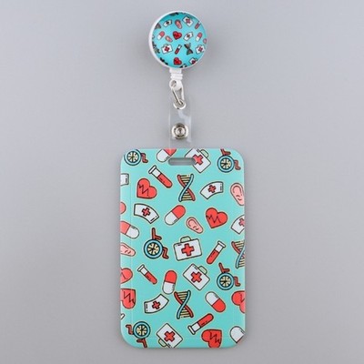 Rotating Retractable Badge Holder For Doctor Nurse Employees Healthcare Workers
