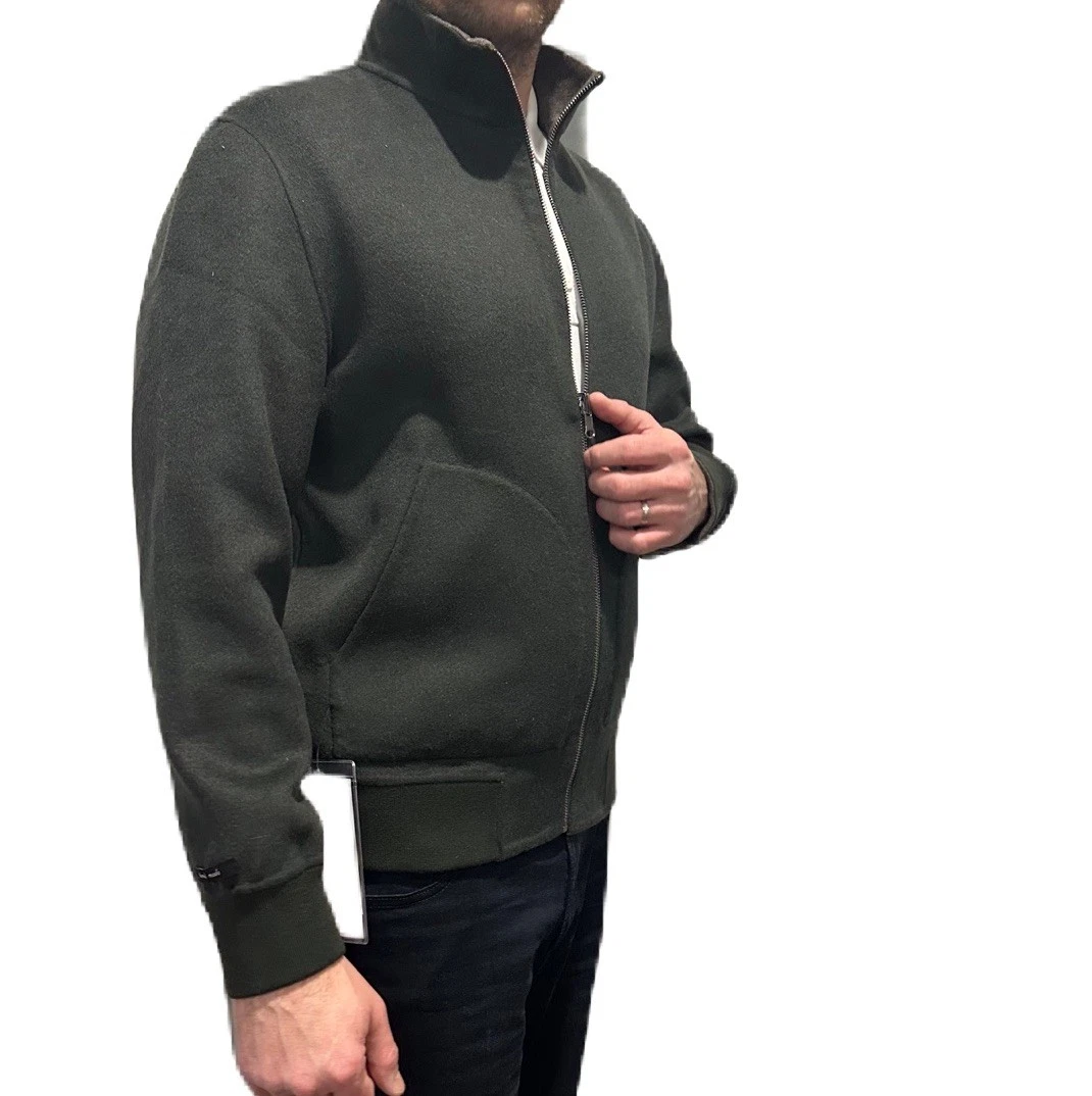 RIVO Wool Men's Bomber Minimalistic Reversible Jacket NWT Size 52 or L image 3