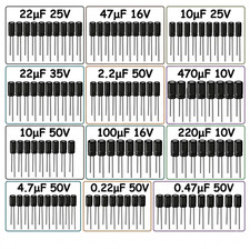 120Pcs 12 Values 0.22uF-470uF Aluminum Electrolytic Capacitor Assortment Kit
