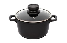 Basic Aluguss Kochtopf Ø 16 cm Schwarz – Antihaftbeschichtet & PFAS-frei